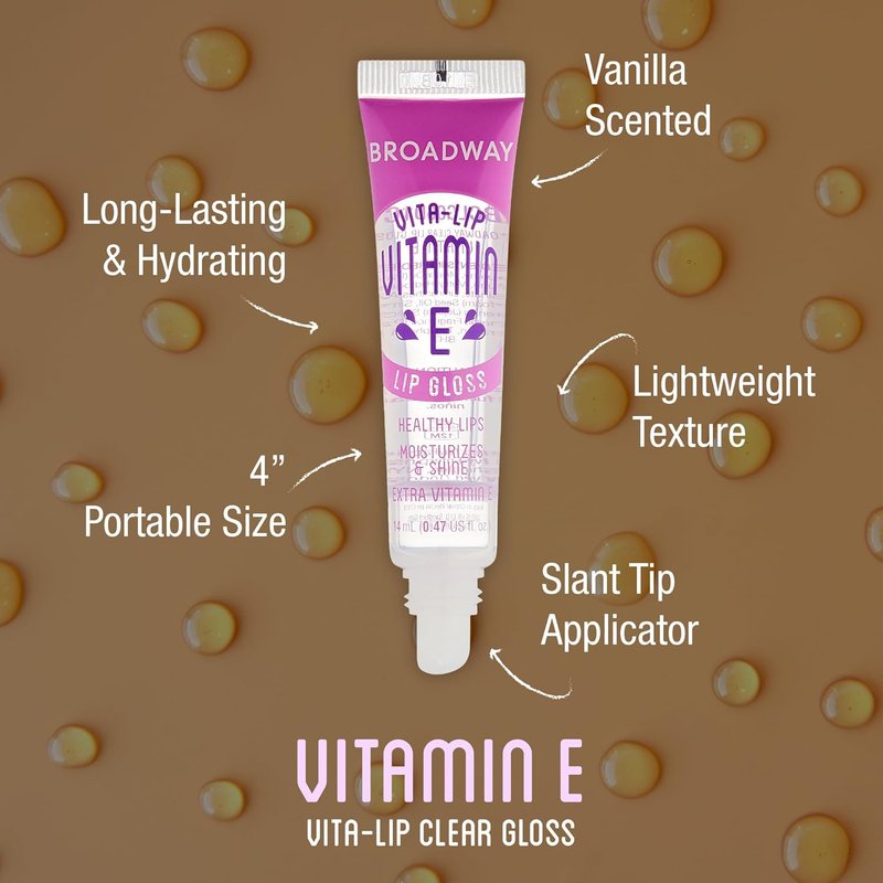 Ruby Kisses Vita-Lip Clear Lip Gloss - Ultra-Hydrating Formula with Vitamin E | 48 Pack, High-Shine Finish