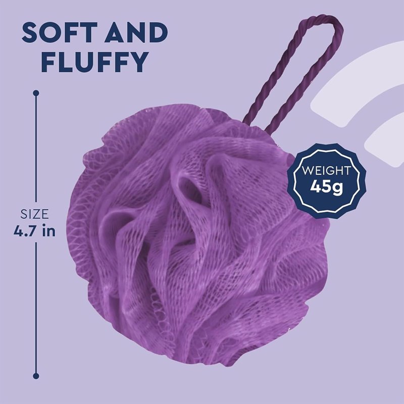 Colorful Mesh Loofah Sponges - 8-Pack Small Bath Poufs for Kids | Reusable Shower Balls