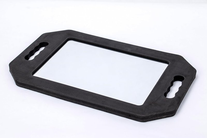 Barber Foam Mirror - Double Handle Handheld Design - Drop-Proof Lightweight Frame for Barbers & Hairstylists | Black