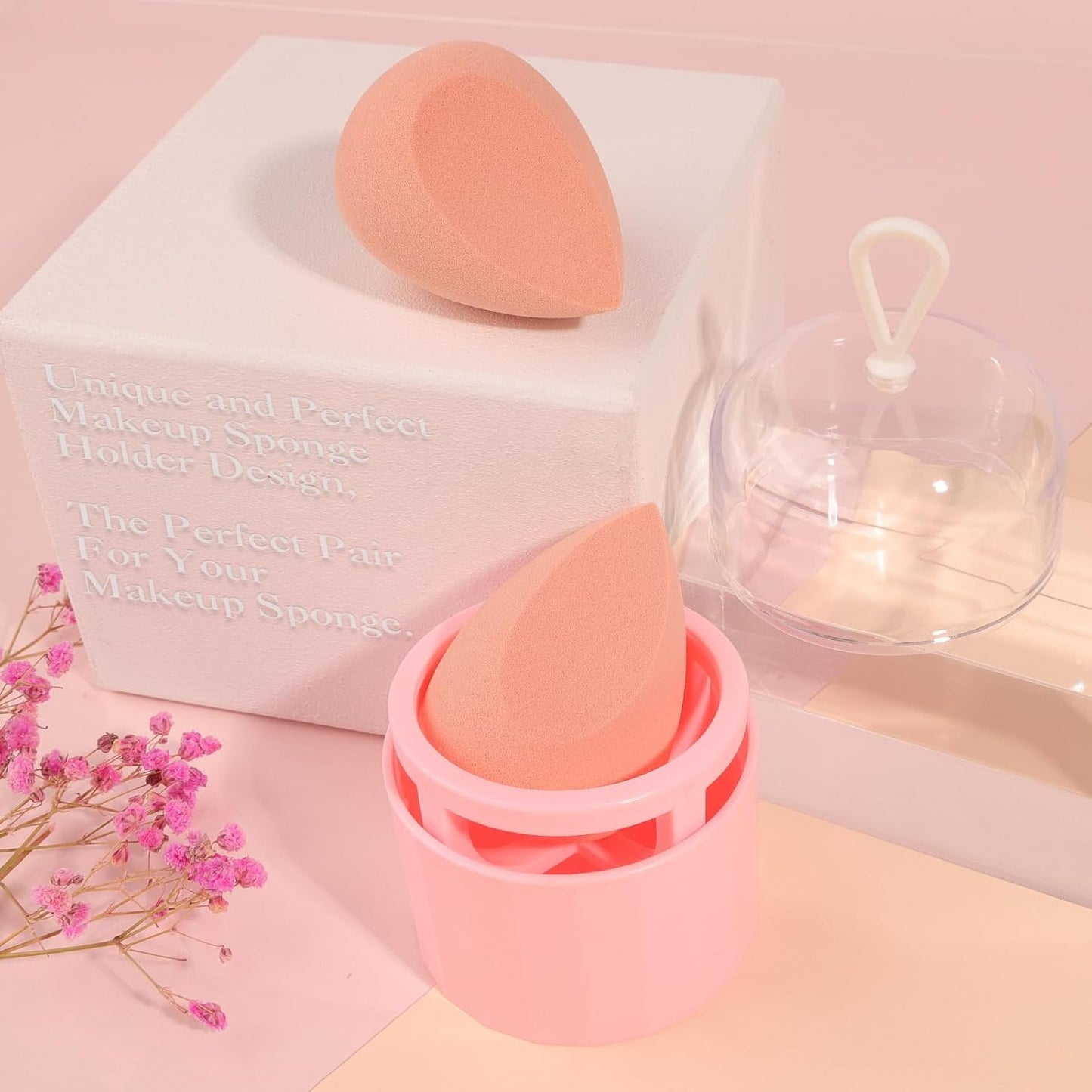 Toiletry Sponges Set - Flawless Makeup Blenders with Holder | Beauty Gift Set for Foundation & Liquid Application