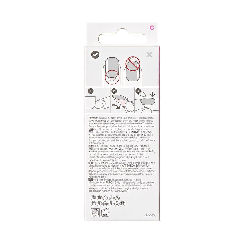 KISS imPRESS Press-On Nails - Valentine’s Day Full Heart Design, Red Short Squoval | 30 Nails, Prep Pad & Mini File Included