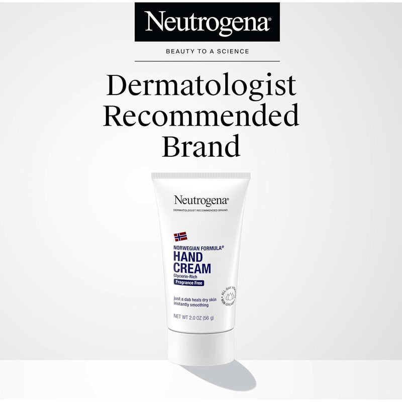 Neutrogena Moisturizing Hand Cream - Fragrance-Free Glycerin Lotion for Dry, Rough Hands | 2 oz