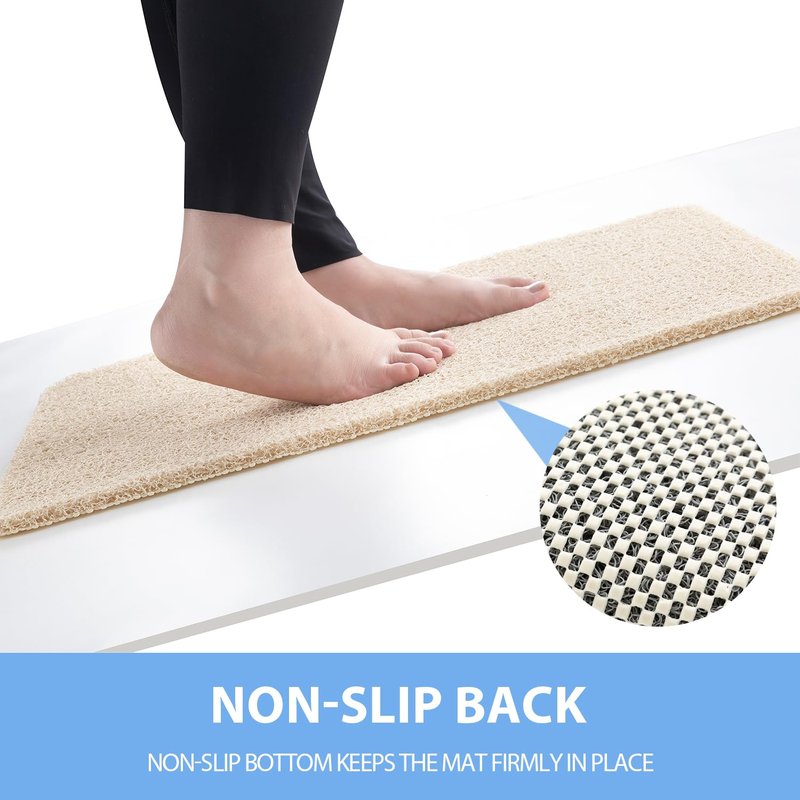 Hargiis Non-Slip Bathtub Mat, Anti Slip Shower Mat, Fast Drying Bathtub Mats, Foot Scrubber Mat, Anti Slip Mat for Tub, Floor, Bathroom, Kitchen, Home, Hotel (Beige 71"×24")