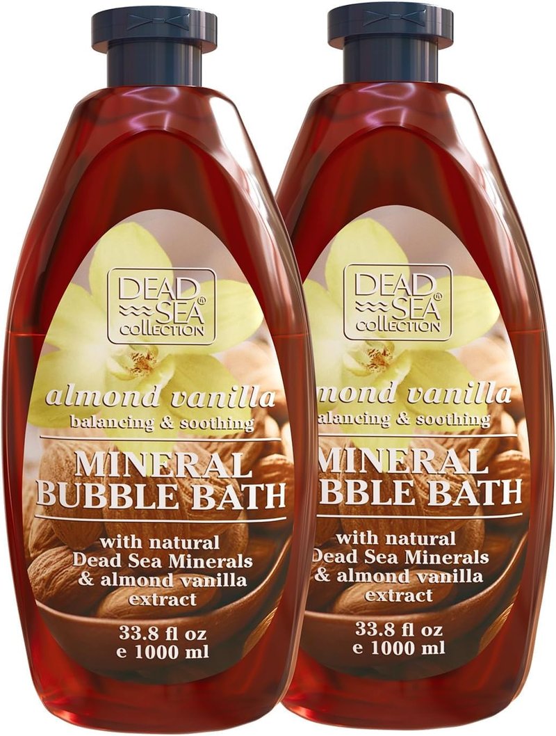 Dead Sea Collection Bubble Bath with Argan for Women and Men - Argan Oil and Pure Dead Sea Minerals - Nourishing and Moisturizing Skin - Pack of 2 (67.6 fl.oz)