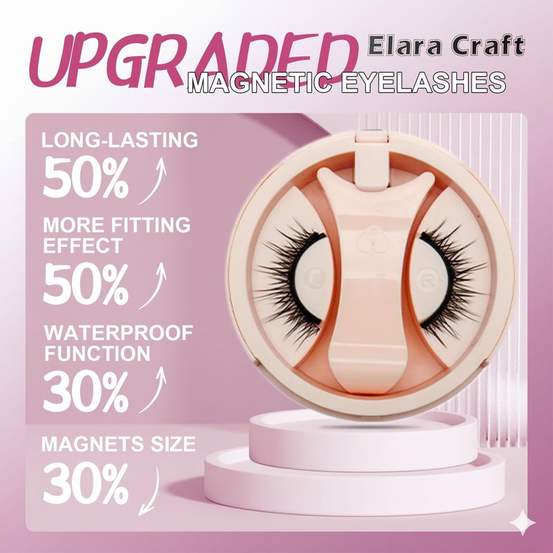 Elara Craft Magnetic Eyelashes,Magnetic Eyelashes With Applicator,No Glue Needed Soft Lashes Kit,Reusable False Lashes Natural Look(L13)