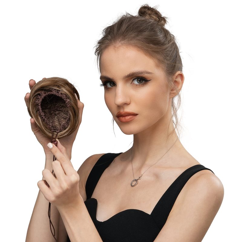 SARLA Donut Chignon Hair Bun Extension Clip in Ballerina Synthetic Hairpieces Updo Hair Piece For Women Lady Q3