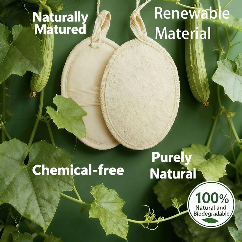 Natura Fluxus Exfoliating Body Scrubber - Natural Loofah Sponge for Deep Cleansing, Biodegradable Face & Body Scrubber for Women/Men, Shower Exfoliator Glove Alternative (2 Pack)