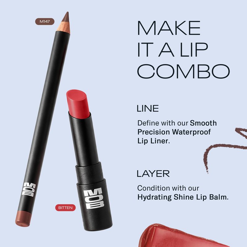 MOB Beauty Smooth Precision Waterproof Lip Liner, M147 Chocolate Port, 100% Natural Formula Long-Wearing Lip Pencil, Brown Lip Liner, Plastic-Free, Vegan, Cruelty Free