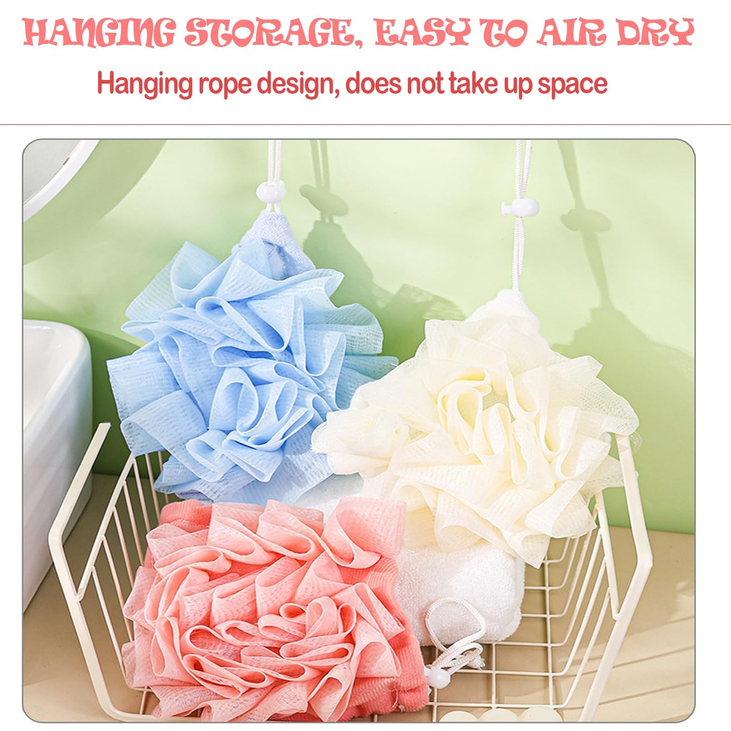 4pcs loofah washcloth Combo 2 in 1 bar soap loofah Pouch Holder Mesh Shower Ball for Exfoliating Body Wash Smooth Skin Free Loofah Dish Towel (Bohemian Color)