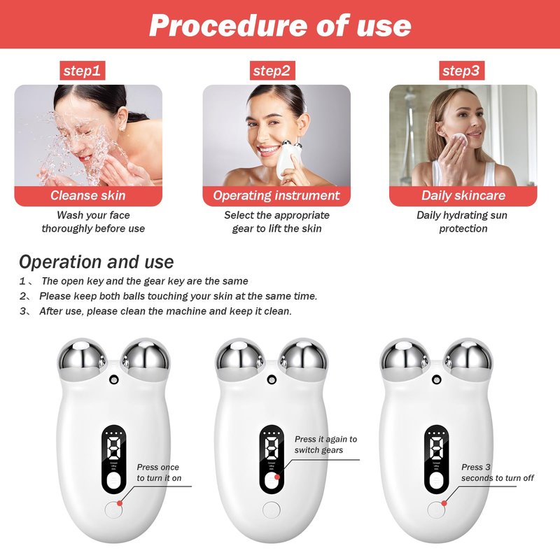 AUSLKA Facial Massage Device Kit, Slimming Face Device Lift The Face and Tighten The Skin, Anti-Wrinkle Facial Devices