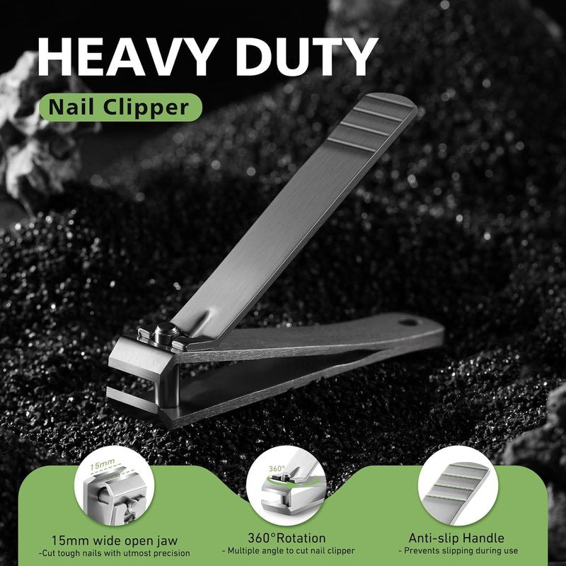 Regine Switzerland Heavy Duty Nail Clippers - Professional Stainless Steel for Thick Toenails | Ideal for Seniors, Men & Women - Silver