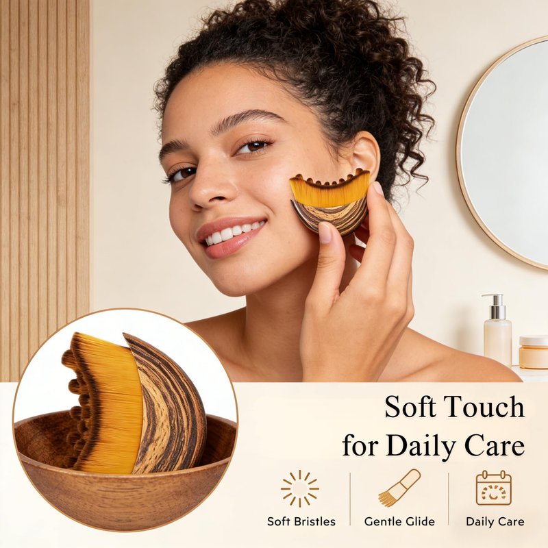 1/2 PCS Lymphatic Contour Face Brush - Lymphatic Drainage Brush Massager Double Chin Reducer, Anti-Puffiness & Lift, Improves Skin Glow & Absorption, Dry for Face Sculpting(1PCS)