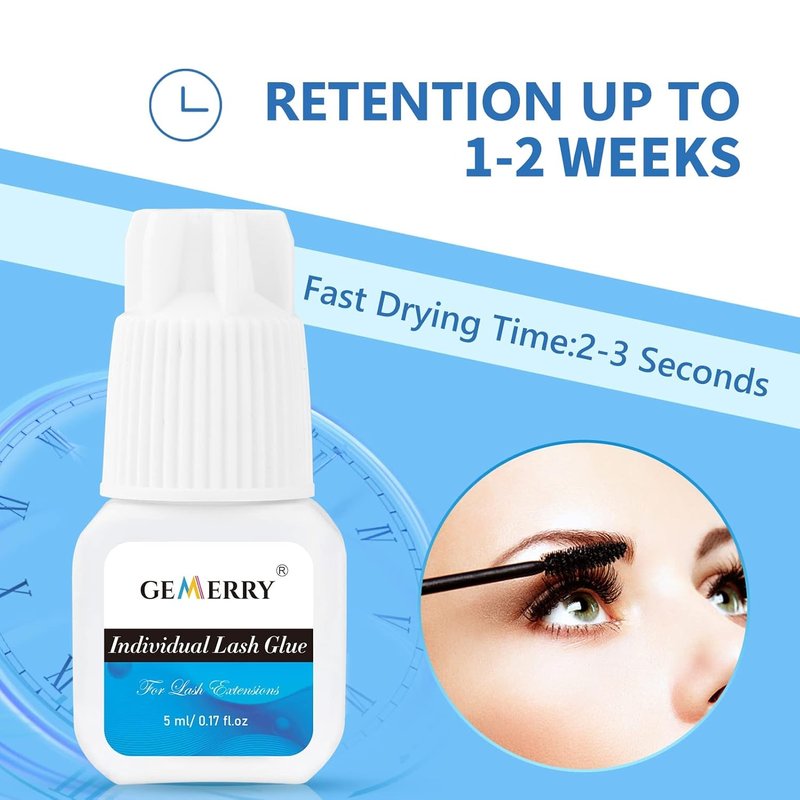 Eyelash Glue for Cluster Extensions - Long Lasting Adhesive for Self Application | 5ml - Black