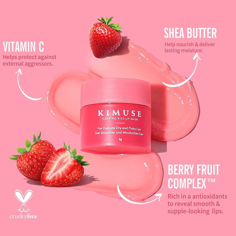 KIMUSE Lip Mask Set - 4PCS Overnight Treatment for Intense Hydration & Nourishment | Moisturizes Cracked Dry Lips