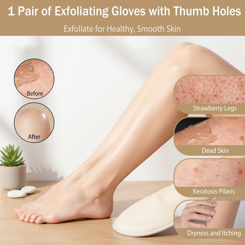 Body Scrub Gloves Korean Scrub mitt Exfoliating Gloves for Shower with Thumb Holes Korean Body Scrubber Dead Skin Remover for Dead Skin Removal Self-Tan Prep