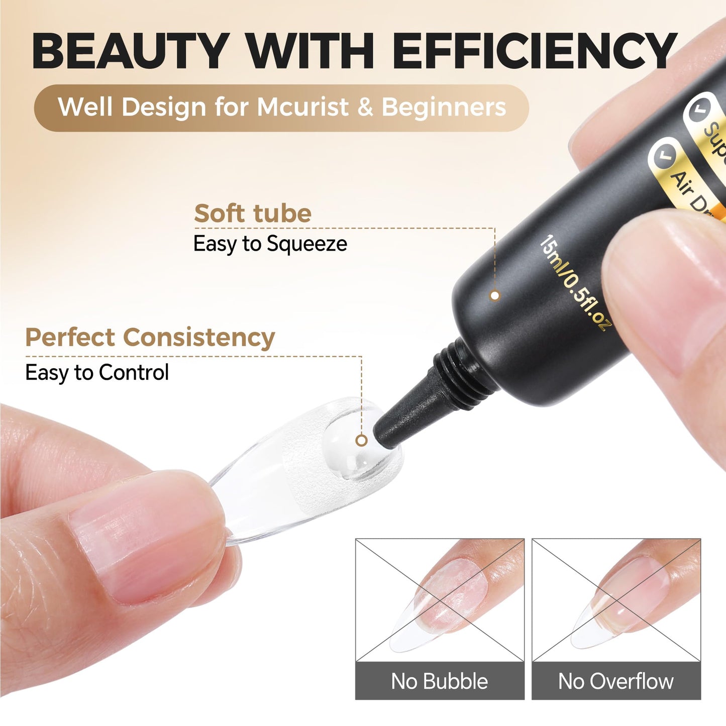 UNA GELLA Nail Glue Strong Gel No U V, 15g*2pcs Nail Glue for Press Ons No Lamp Needed, Quick Dry Semi Solid Nail G LUE, Super Strong Gel glue for Nails Long Lasting Extension DIY Kit