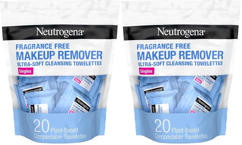 Neutrogena Makeup Remover Wipes - Fragrance-Free, Alcohol-Free Face Towelettes, 20 Ct (Pack of 12)