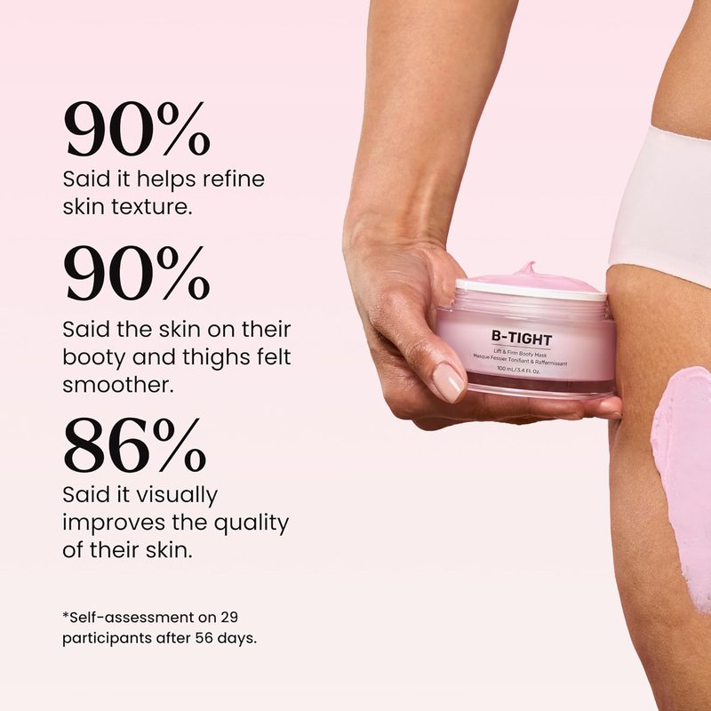 MAËLYS B-TIGHT Booty Mask - Skin Tightening & Firming Cream for Thighs & Butt - Cellulite Treatment with Caffeine & Brazilian Peppertree | 3.4 Fl Oz