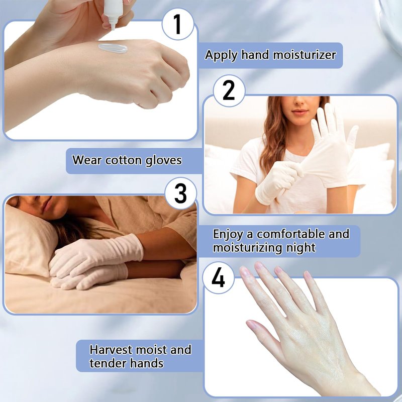 36PCS White Cotton Gloves for Hand Repair, 100% Cotton Sleeping Moisturizing Gloves for Women Dry Hands, White Glove for Eczema Relief, Spa Care, Jewellery Inspection - One Size Fits Most
