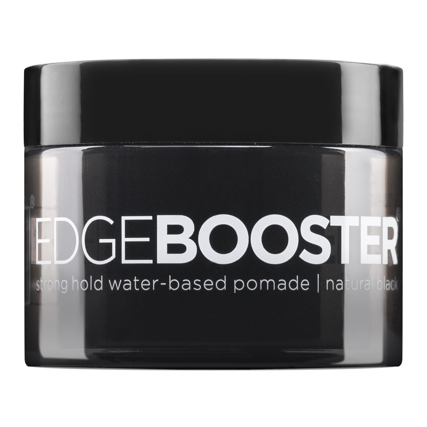 Style Factor EDGE BOOSTER HIDEOUT Water-Based Pomade | Strong Hold & Instant Gray Coverage | Slick Styling for Flyaways, Edges & Roots | High Shine Finish | Natural Black | 3.38 oz