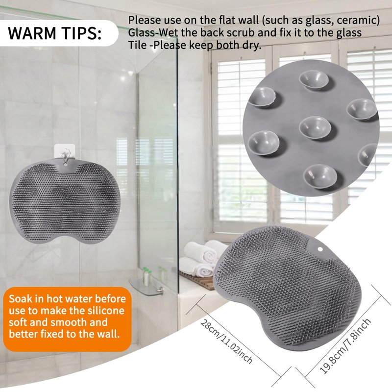 3PACK Silicone Shower Foot Scrubber,Body Scrubber,Silicone Shower Foot Brush Pad Wash Pad Wall Mounted Slip Suction Cups for Use in Cleaner Women and Men By RARKVEN
