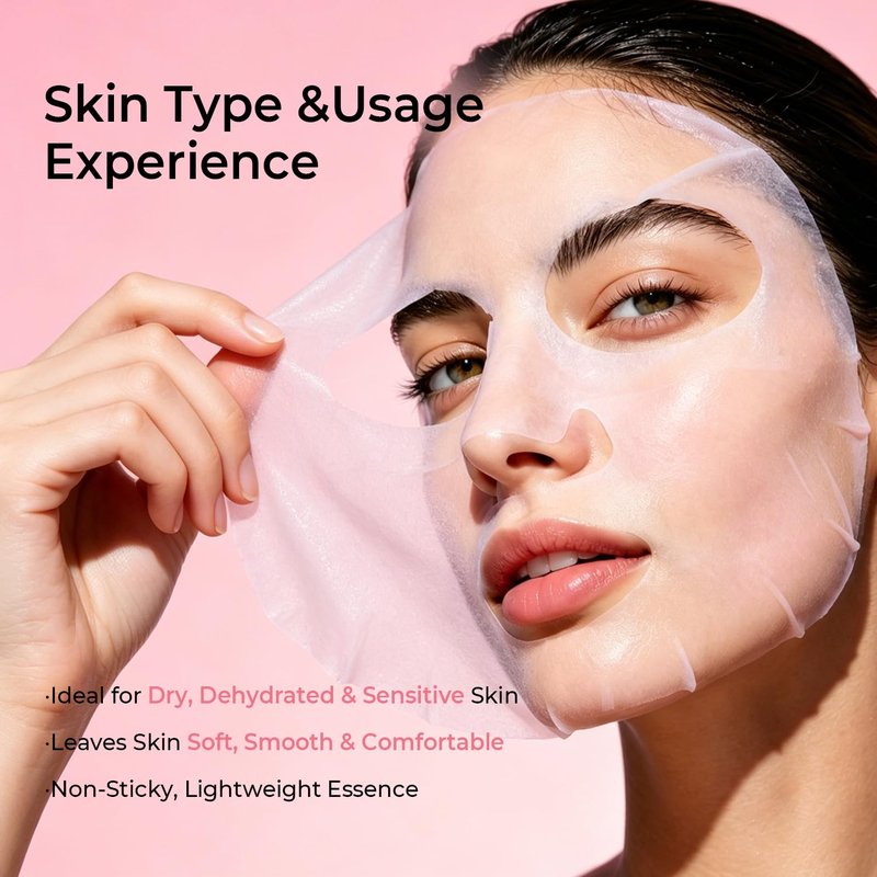 PROF.LING Real Deep Hyaluronic Acid Glow Mask, Tranexamic Acid & Niacinamide Face Mask, Deep Hydrating & Soothing Mask for Redness-Prone, Dry Skin, Brightening & Moisture, Korean Skincare，28g x 5ea