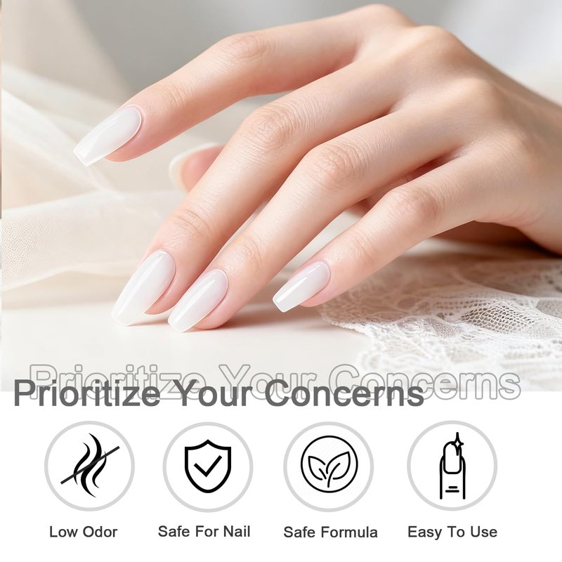 JODSONE Jelly White Gel Nail Polish - Elegant Crystal Gloss for DIY Nail Art | 18ml Large Capacity