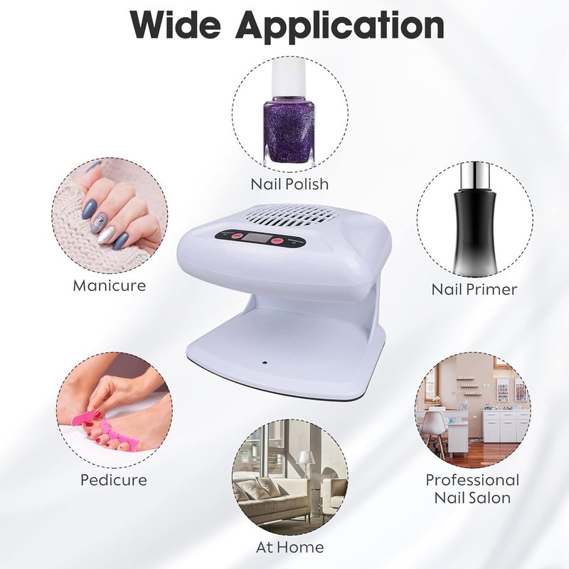 Gegong Air Nail Dryer - 300W Automatic Sensor Fan for Hands & Feet | Warm & Cool Wind, Light Blue