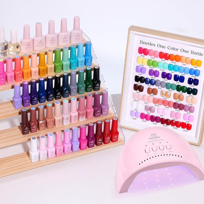 Beetles Gel Nail Polish Kit - 45 Colors UV Gel Set with Top & Base Coats | Perfect Salon Manicure Gifts for Women