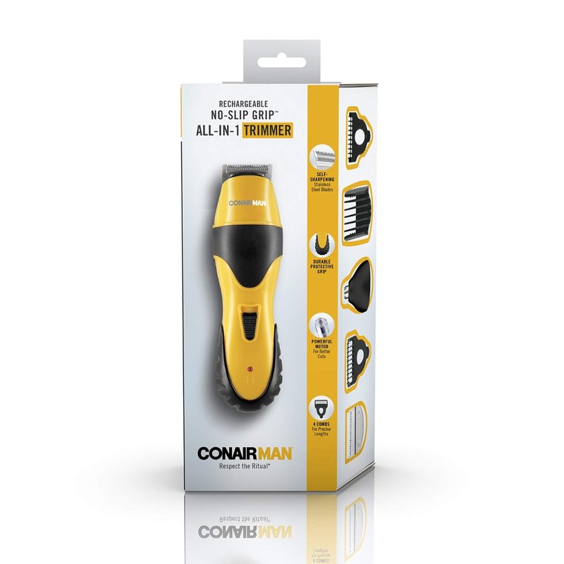 ConairMAN All-in-One Beard Trimmer - Cordless Grooming Kit for Face, Nose & Ear Hair | 6-Piece Set