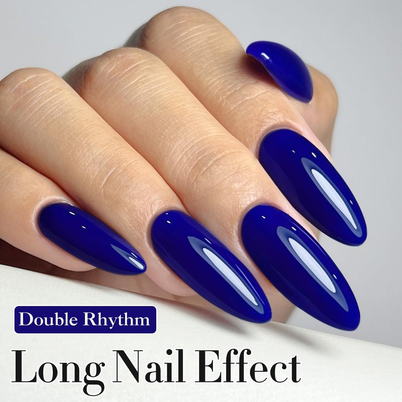 Double Rhythm 15 ML Gel Polish Pure Sheer Same Color Same Bottle Soak Off Gel Polish Art Manicure Salon DIY at Home for Women (Deep Navy Blue-A1457)