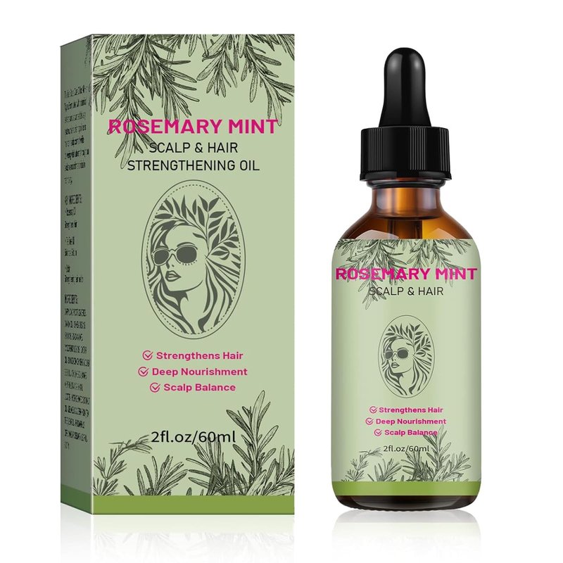 Rosemary Mint Scalp & Hair Oil – Strengthening & Nourishing Treatment for Hair Growth, Dry Scalp & Breakage – Natural Botanical Blend – 2 fl oz