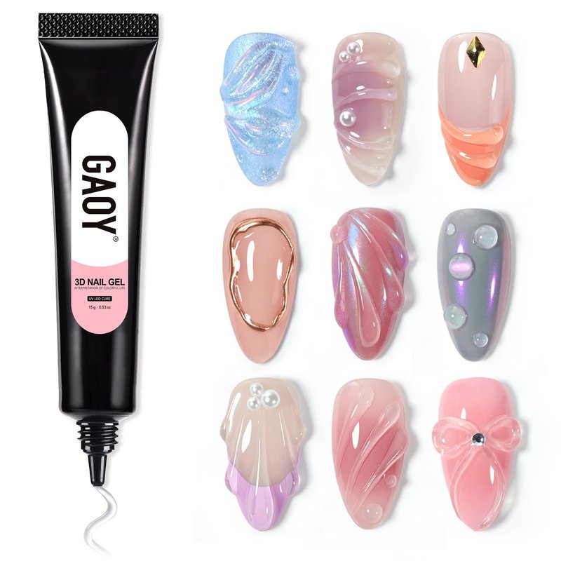 GAOY 3D Nail Gel - 15g Clear Sculpting Gel for Nail Art, Molding & Rhinestone Decoration