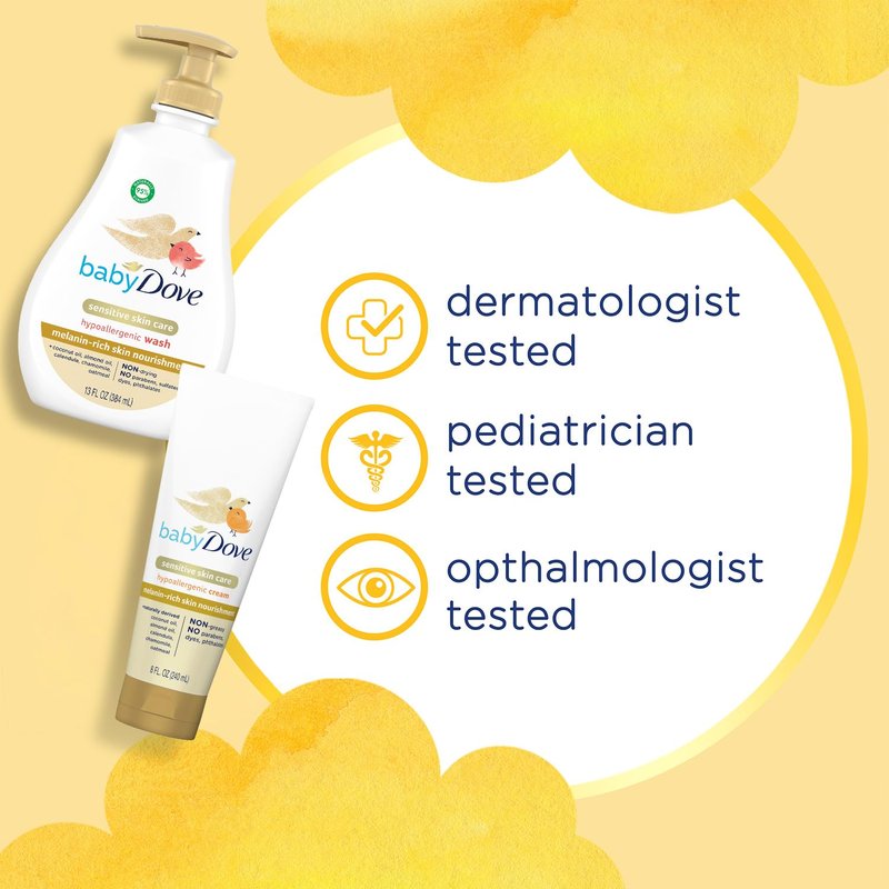 Dove Baby Body Wash & Lotion for Melanin-Rich Skin Care – Hypoallergenic, Suitable for Newborns