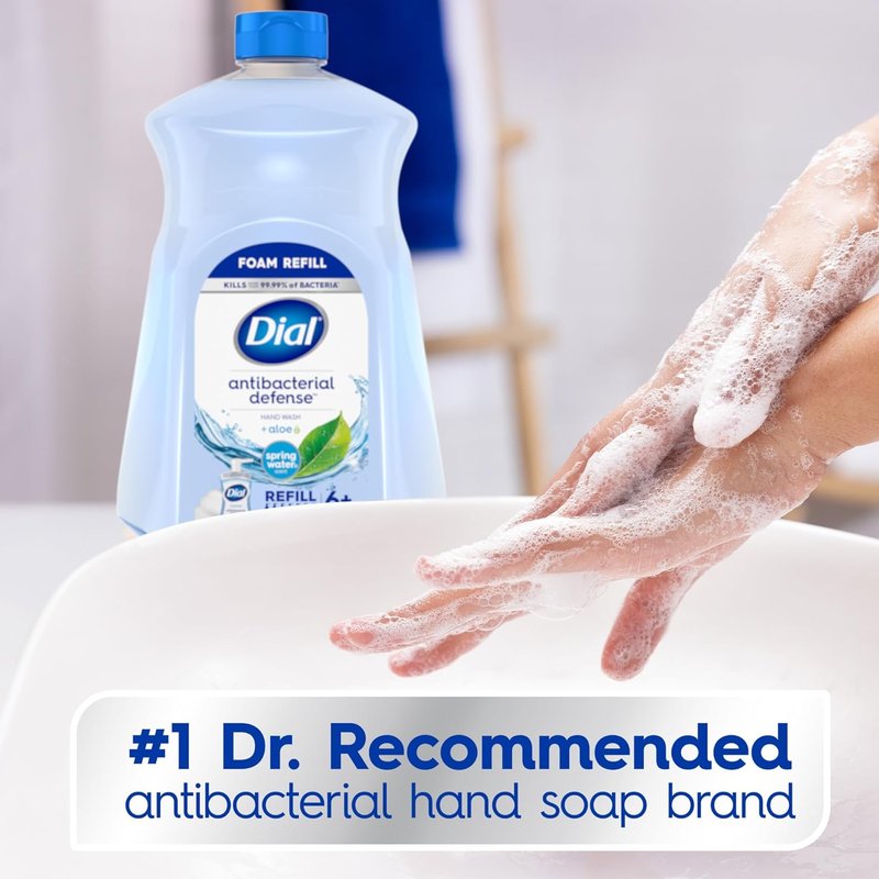Dial Antibacterial Foaming Hand Soap - Aloe & Spring Water Scent, 52 Fl Oz Refill (Pack of 2)