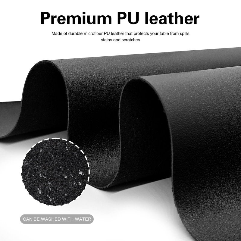 Foldable Nail Art Table Mat, Waterproof PU Leather Desk Mat for Manicure, Non-Slip Protective Pad for Nail Tech Salon Home, Portable and Easy Clean (Black, 60x30cm)