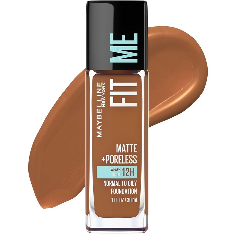 Maybelline Fit Me Matte + Poreless Foundation - Oil-Free, Mocha Shade, 1 Count