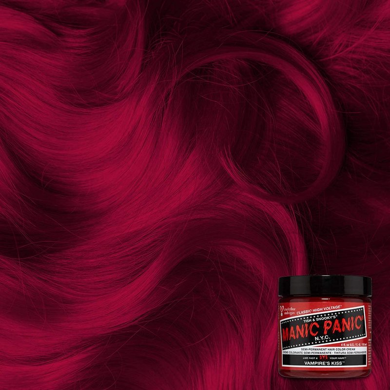 MANIC PANIC Classic Vampire's Kiss Semi Permanent Hair Color - Medium Red Hair Dye for Women & Men That Lasts 4-6 Weeks - Vegan, Ammonia & Cruelty-Free - Create & Mix Custom Shades (4oz / 2pk)