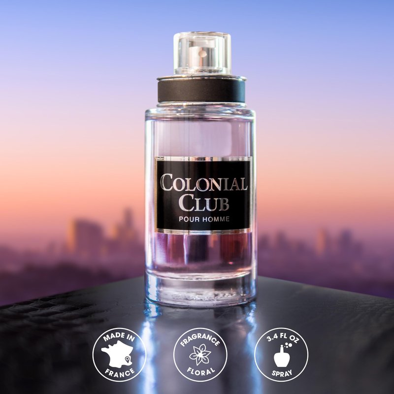 Jeanne Arthes - Colonial Club Eau De Toilette - Spray Perfume for Men - Floral Scent - Notes of Citrus, Lavender, Orange, And Mint- Made in France - 3.38 fl.oz