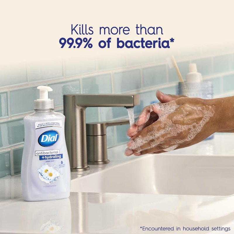 Dial Antibacterial Liquid Hand Soap - Hydrating Chamomile Formula | 11oz (Pack of 4)