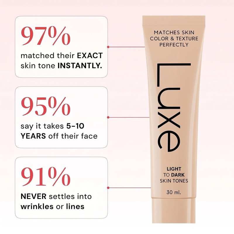 Luxe Changing Foundation for Medium Skin Tone with Essential Brush Set – Smooth, Buildable Coverage – Includes Professional Makeup Brush for Flawless Application