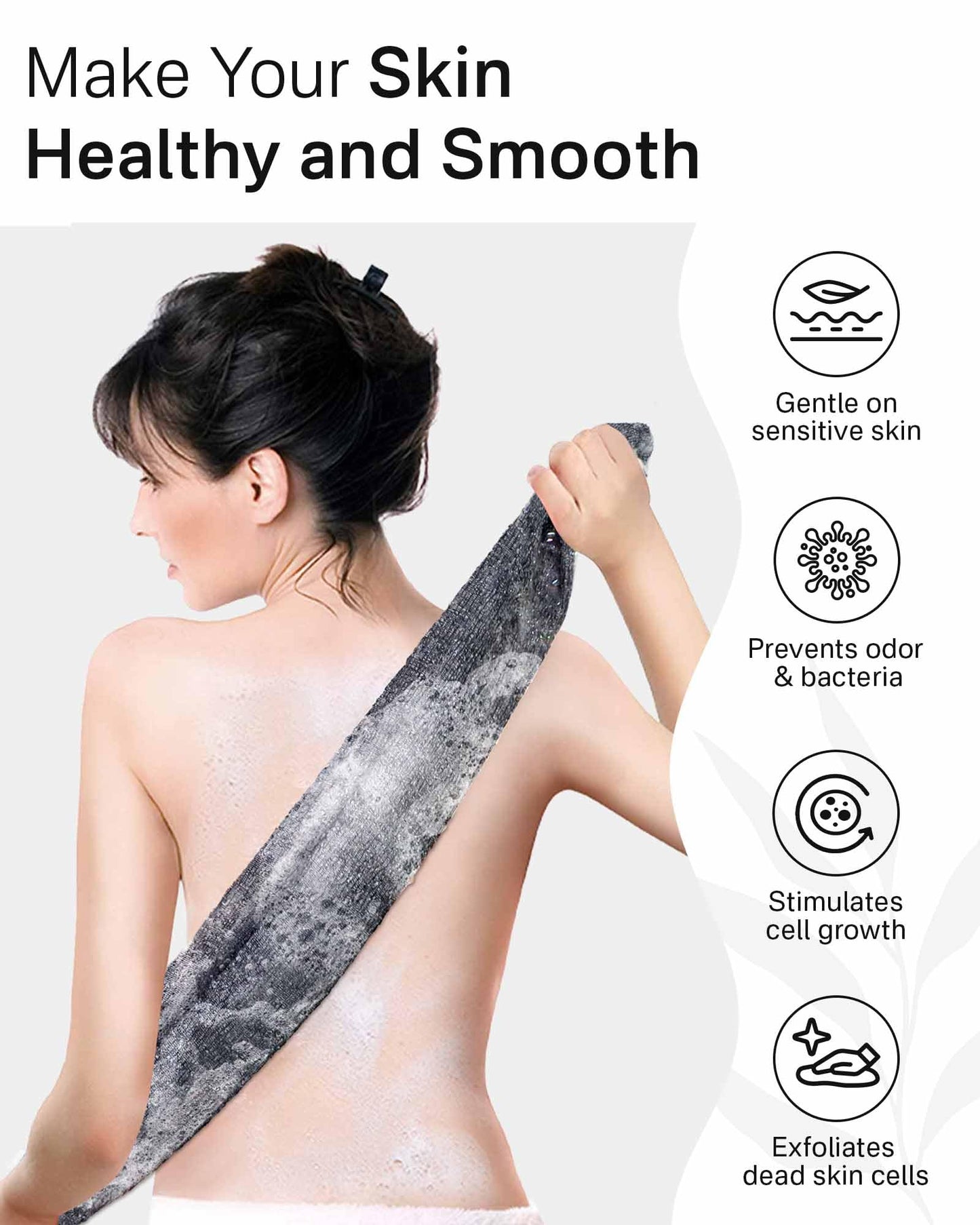 Yiclick Exfoliating Washcloth Towel, Back Scrubber for Shower for Women, Exfoliating Body Scrubber, Loofah Sponge Wash Cloth, Korean Japanese Exfoliating Shower Towel, Exfoliator Washer for Bath