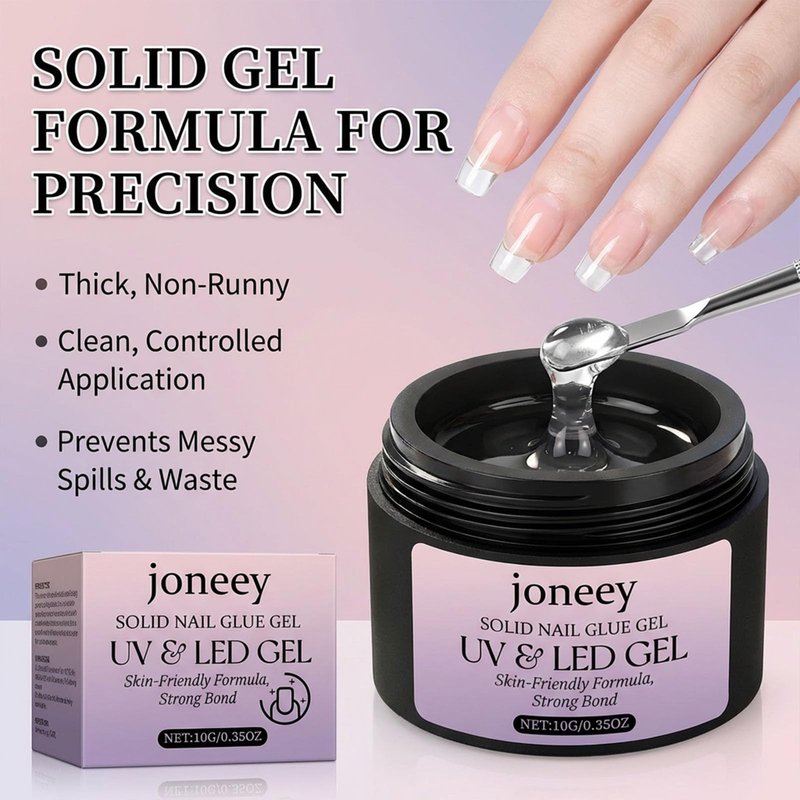 Press on Nails,Solid Nail Glue Gel,10g False Nails Gel Glue,Long-Lasting Strong Adhesion, Need UV Light Cured