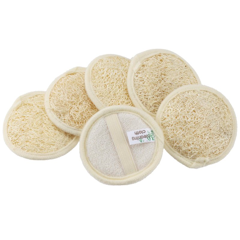 Natural Loofah Exfoliating Facial Scrubber, Made with Natural Shower Loofah Sponge, Bath Shower Loofah Sponge for Women and Men, for Face That Gets You Clean - 6 Count (1 Pack)