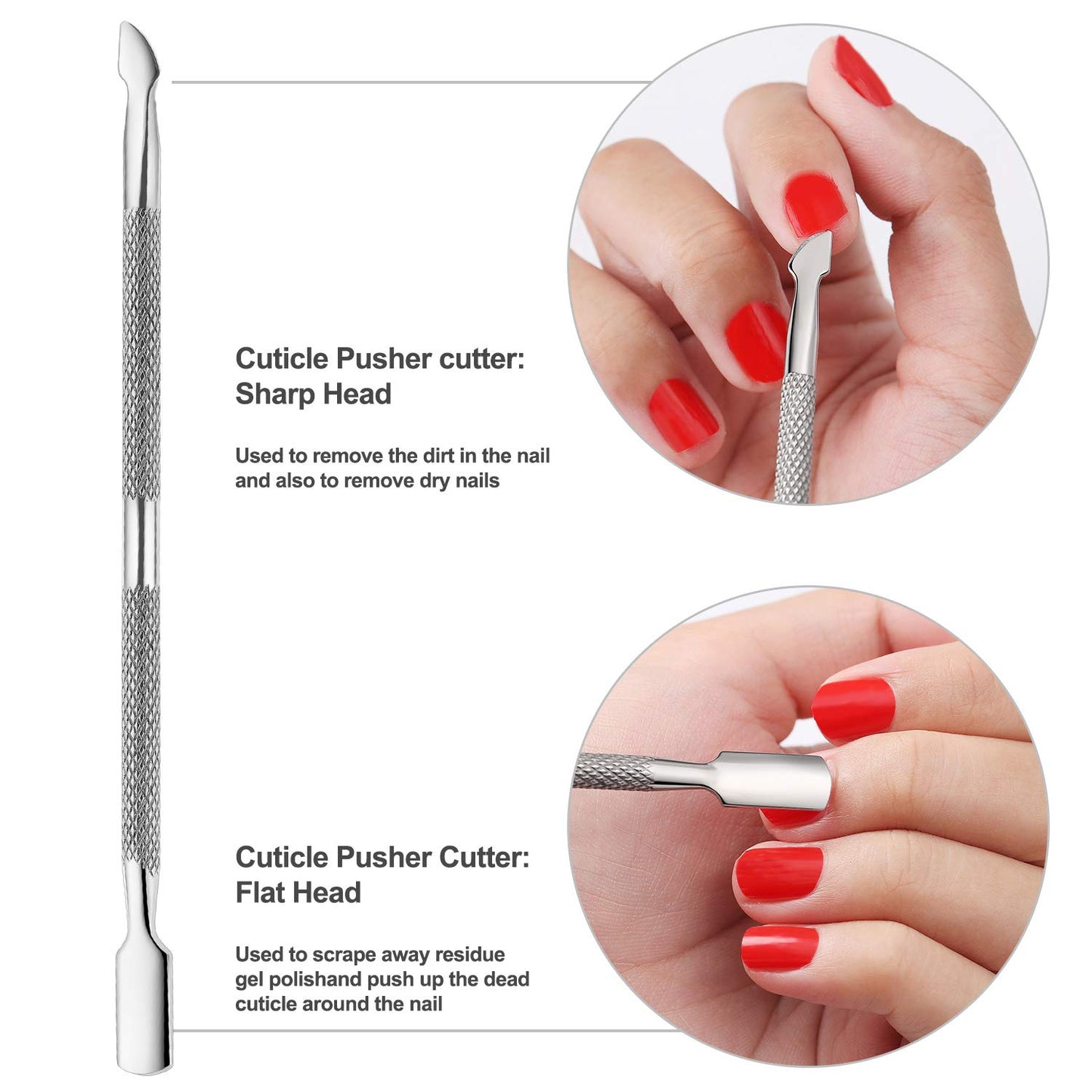 YINYIN Cuticle Trimmer Set - Professional Stainless Steel Nippers & Pusher for Manicure | Silver