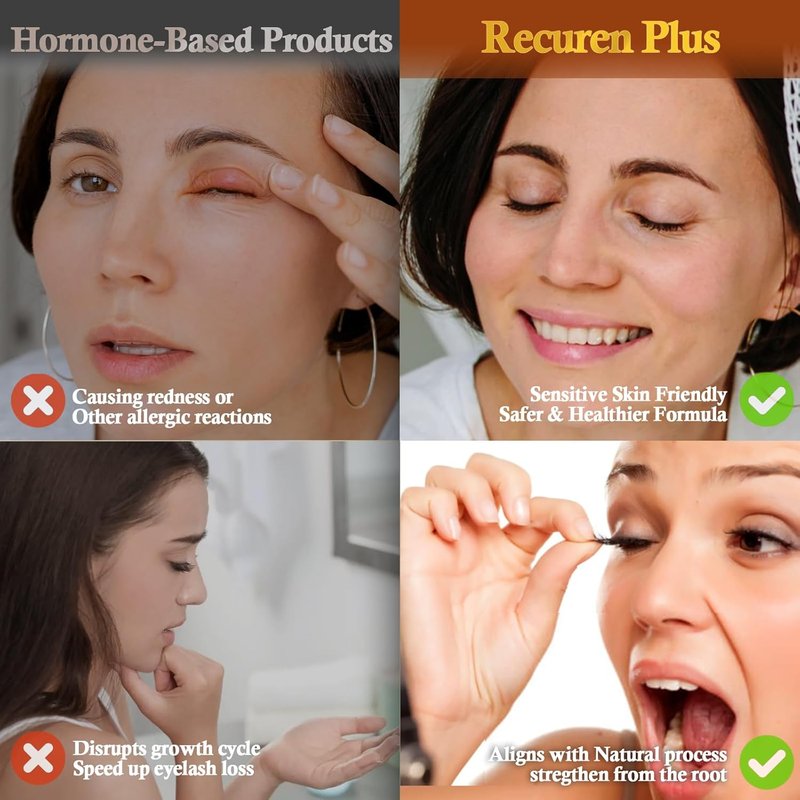 Recuren Plus Premium Eyelash Growth Serum: Advanced Vegan Formula for Longer Thicker Lashes