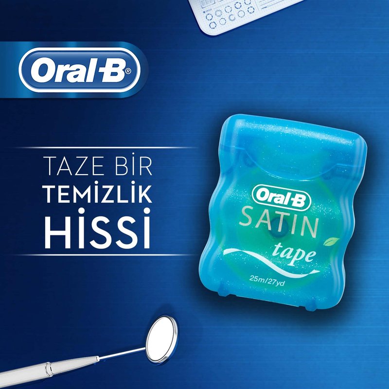Oral-B Satin Tape Dental Floss, Mint Flavor, 1 Count (Pack of 2)