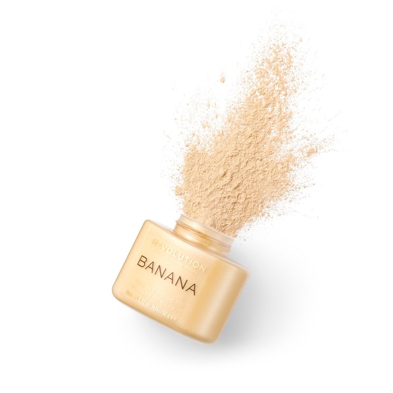 Revolution, Loose Baking Powder, Makeup Setting Powder, Long-Lasting Coverage, Mattifies & Reduces Shine, Banana, 1.12 oz