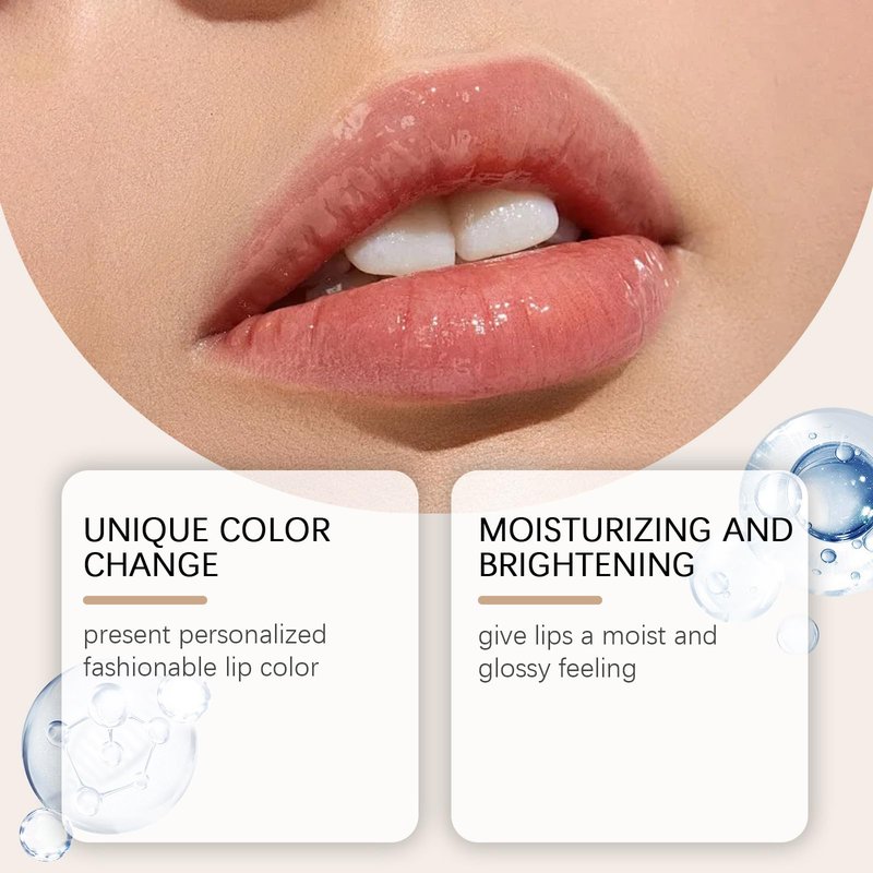 REATIFUL Color Changing Lipstick,Gold Crystal Ph Lipstick Color Changing,Long Lasting 24 Hours Moisturizing Glossy Shine Lip Gloss for Women