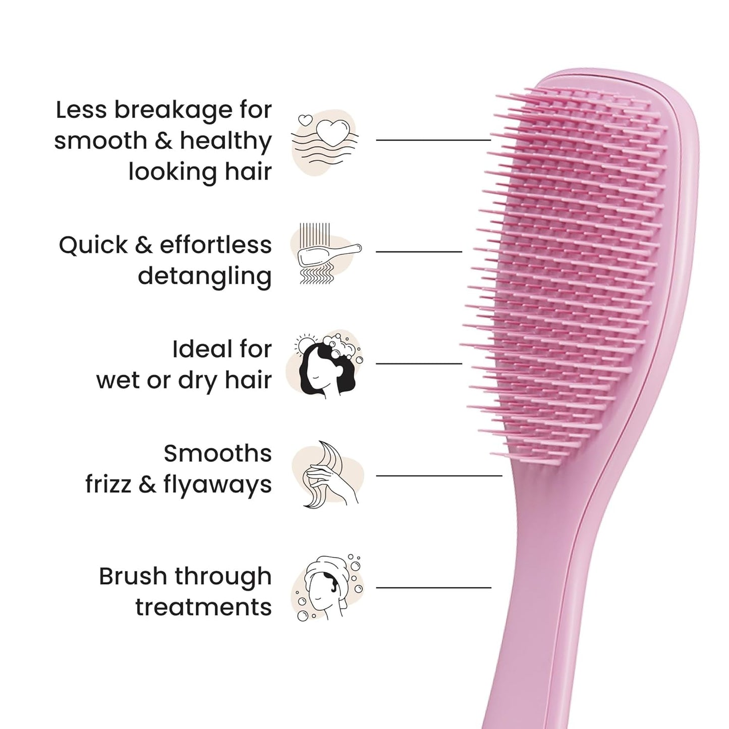 Tangle Teezer Ultimate Detangler Brush - Effortlessly Eliminates Knots & Reduces Breakage | Rosebud Color